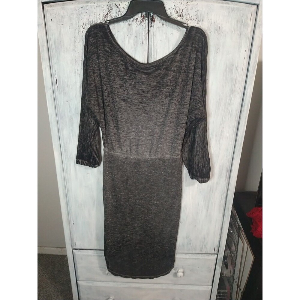 Free People Midi Dress Distressed Gray Size Medium Grunge Gothic Beachy